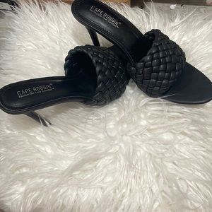 Brand new black mules